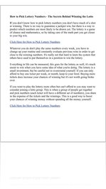 How to Pick Lottery Numbers - The Secrets Behind Winning the Lotto