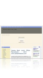 Canara Bank Junior Officer Recruitment 2012 www.canbankfactors.com