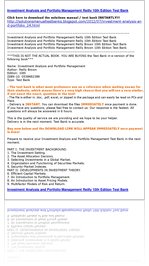 portfolio management analysis