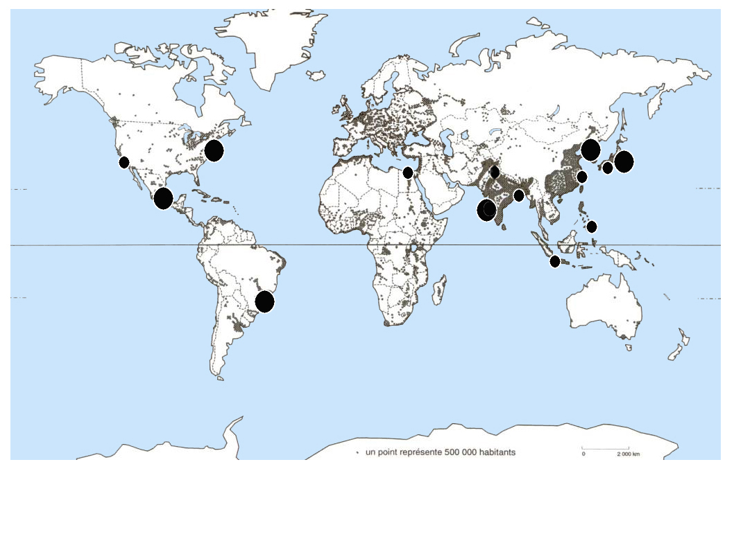 grande ville du monde carte Read Carte De La R Partition De La Population Et Grandes Villes 