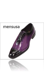 purple and black mens dress shoes on 